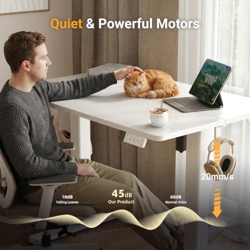 YDN 40 x 24 Inch White Electric Standing Desk - Image 7