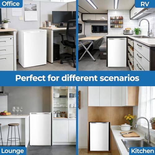 Electactic 4.5 Cu.ft Mini Fridge with Freezer, Compact Refrigerator with Reversible Single Door, Adjustable Thermostat, Low Noise, Energy Efficient for Office, Dorm, Bedroom, Apartment White - Image 7
