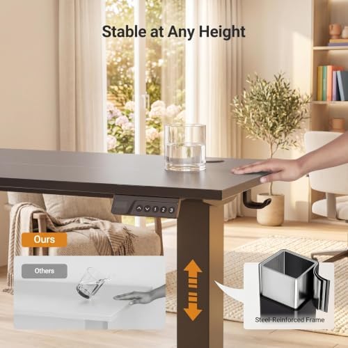 Claiks Electric Height Adjustable Standing Desk, 40x24 Inch, Deep Black - Image 7