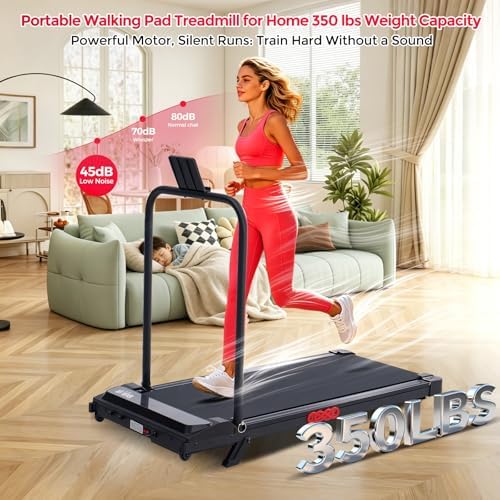 Small Treadmill for Home, Walking Pad Treadmill with Incline and Handle Bar, 3.0HP Electric Under Desk Treadmill for Small Space, 0.6-7.6MPH Portable Mini Exercise Treadmills, 350LBS Capacity - Image 7