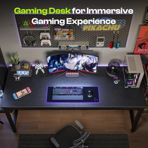 PRAISUN 63 x 24 Inch Computer Desk, 0.95'' Thicker, Heavy Duty, Black - Image 7