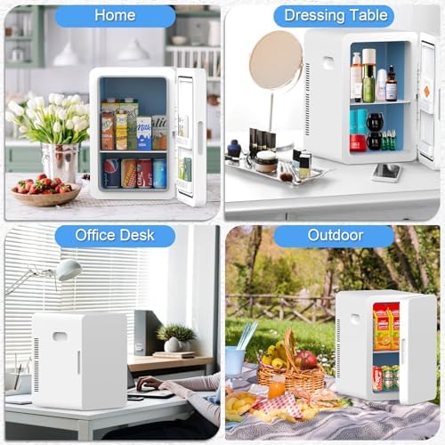 advwin 22L Mini Fridge for Bedroom, 30 Cans Portable Cooler & Warmer Compact Refrigerators with AC/DC Power for Skin Care, Beverage, Cosmetics, Food, Drinks, Office Desk Dorm Room - Image 7