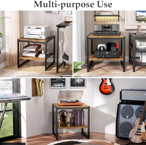 Homieasy End Table, 20 Inch Square Side Table, Mini Fridge Stand - Image 7