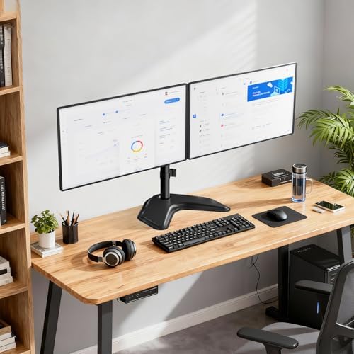WALI Free Standing Dual Monitor Stand for 13-27 inch Screens,22 lbs per Arm - Image 7