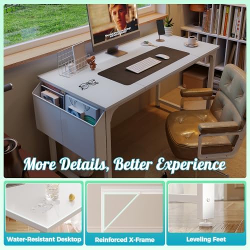 PRAISUN 47'' Computer Desk with Fabric Storage Bag - Image 7