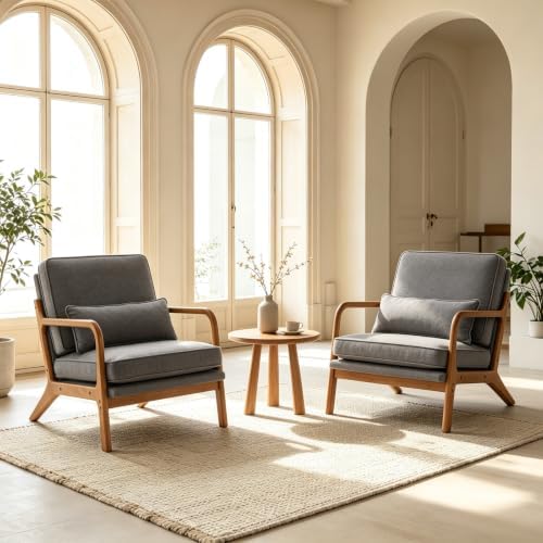 Karl home Mid-Century Modern Accent Reading Chair, Grey - Image 6