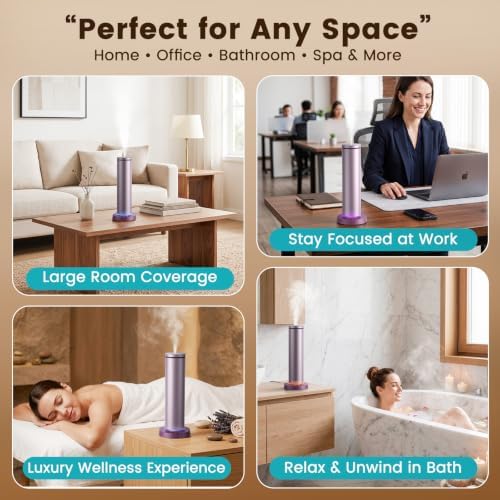 Ziweo Waterless Essential Oil Diffuser Up to 1500sq.ft, Rechargeable Tower - Image 7