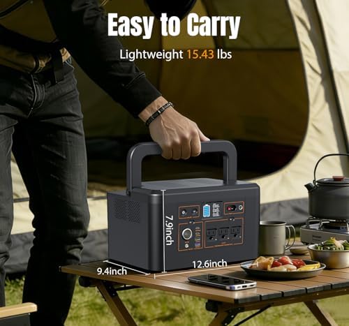 Portable Power Station 650W (1200W Peak), 576Wh Solar Generator - Image 6