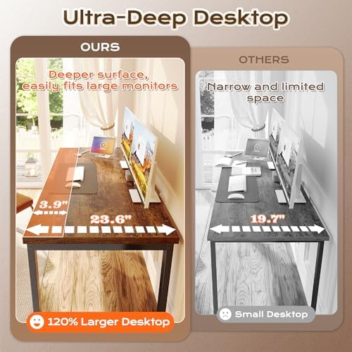 Huuger 55 x 24 inch Desk with Power Outlets & 0.95 Inch Thicker Desktop - Image 7