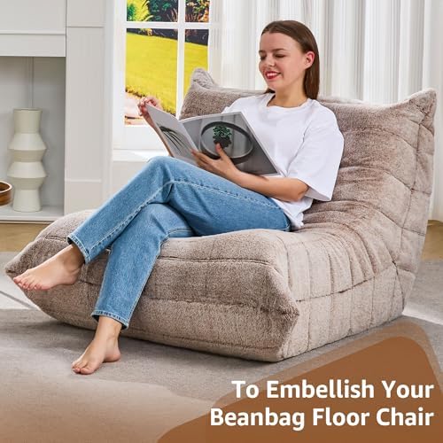 Hobestluk Adults Bean Bag Chair Faux Fur BeanBag Couch for Living Room - Image 6