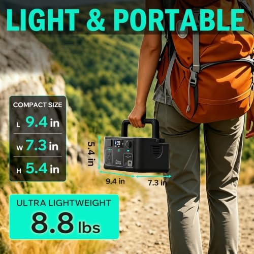 Portable Power Station 300W, 600W Surge Solar Generator 192Wh - Image 6