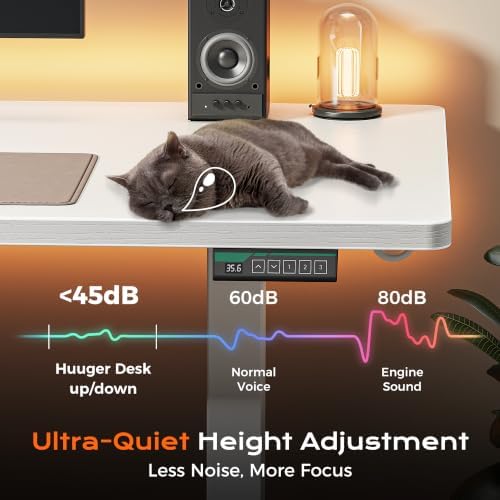 Huuger 63 x 55 Inch L Shaped Standing Desk with Power Outlets - Image 7