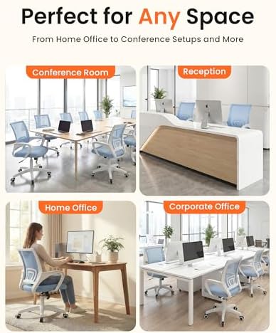 NEO CHAIR Office Computer Chair Ergonomic Mid-Back Mesh Desk Chair, SkyBlue - Image 6