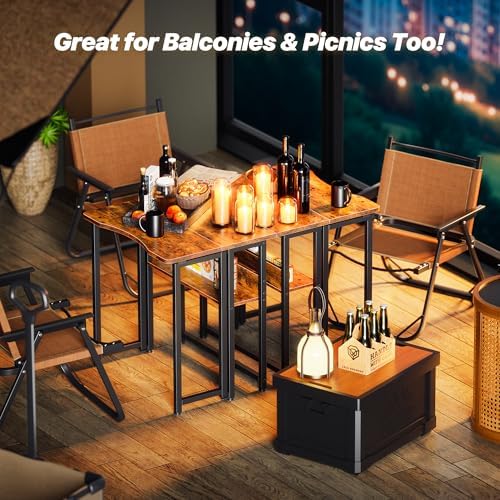 Huuger Folding Desk with Storage Shelf, 23.6 Inch Foldable Computer Table - Image 7
