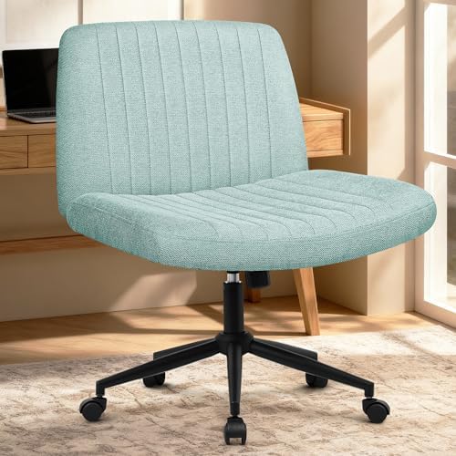 Orange Factory Criss Cross Chair, Wide Wheel Vanity Seat, Mint Dual Base - Image 7