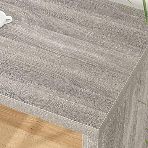 HSH L Shaped Corner Desk, Reversible Computer Desk, Light Grey, 55 Inch - Image 6