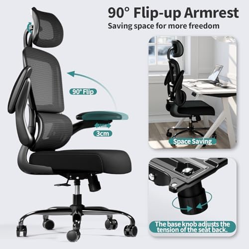 TRALT Office Chair Ergonomic Desk Chair - Gaming Chair with Lumbar Support - Image 6