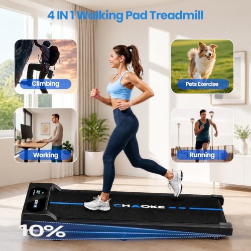 Walking Pad Treadmill for Home, Built-in Speaker, 6.2MPH Under Desk Walking Pad with 10% Incline, 2.75HP Portable Walking Pad with APP, 330LBS Capacity, Remote Control, 12 HIIT Programs - Image 7