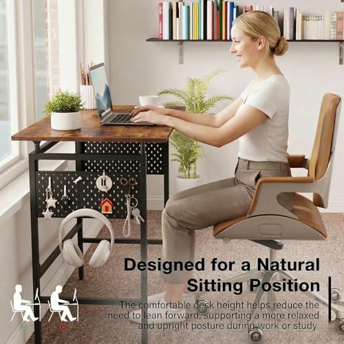 Hadulcet Folding Desk 40" Foldable Desk with Removable Pegboards - Image 6