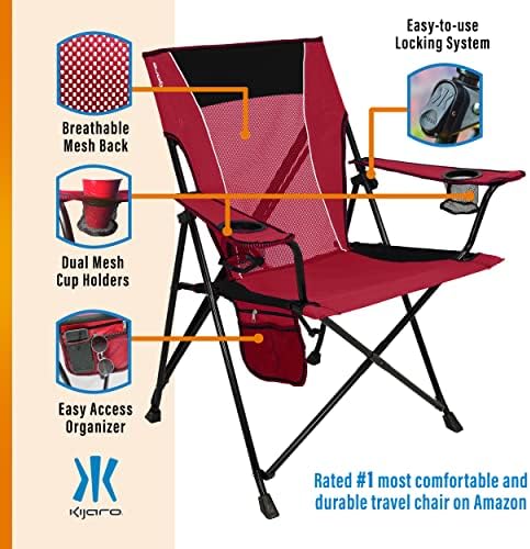 Kijaro Dual Lock Portable Camping Chairs - Versatile Folding Chair, Sports Chair, Outdoor Chair & Lawn Chair - Dual Lock Feature Red Rock Canyon - Image 6