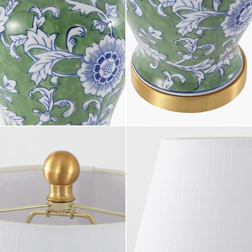 JONATHAN Y Penelope Ginger Jar 22" LED Table Lamp, Green/White - Image 6
