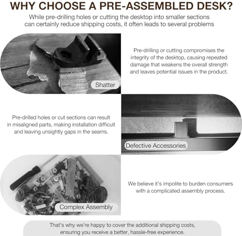 TEMI Long Computer Desk Folding Table - No Assembly, Compact 55.1" Foldable Desk with Power Outlets & USB Charging Port, Portable Lagre Office Desk, Study Table for Narrow Spaces, Dark Oak - Image 6