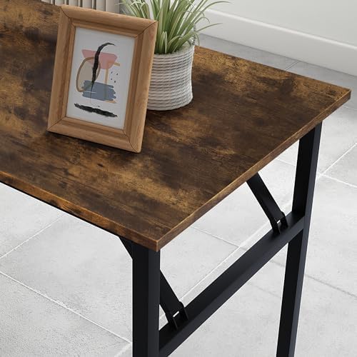 Need Office Computer Desk 47.2x23.6 in Sturdy Folding Laptop Table Retro - Image 6