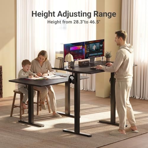 Claiks Electric Height Adjustable Standing Desk, 55x24 Inch, Black - Image 6