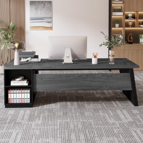 Tribesigns 78" L Shaped Executive Desk with Storage, Home Office - Image 7