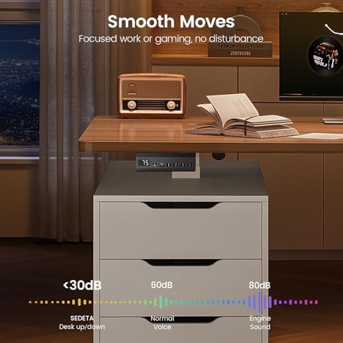 SEDETA 55" Electric Standing Desk with 6 Drawers, Adjustable Stand up Desk with Storage, Computer Desks with Power Outlets for Home Office, White - Image 6