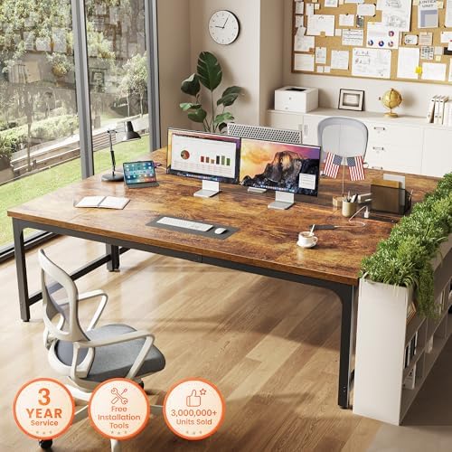 Huuger 71 x 31.5 inch Desk with Power Outlets & 0.95 Inch Thicker Desktop - Image 7