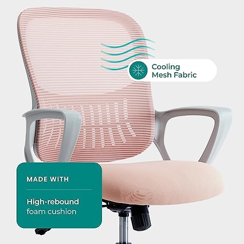 OLIXIS Home Office Chair, Mesh Desk Chair, Ergonomic Lumbar Support - Image 6