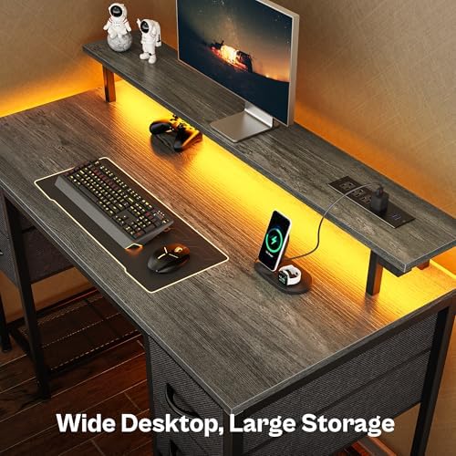 Huuger 47 inch Computer Desk with Power Outlets & 4 Drawers - Image 7