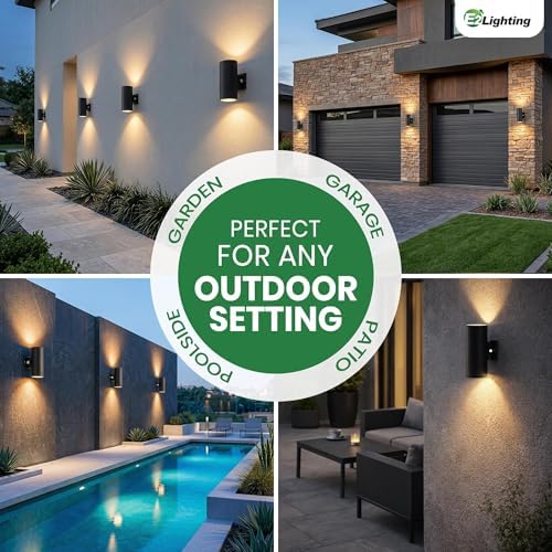 E2 LIGHTING 6 Pack LED Wall Mount Cylinder, Up & Down Outdoor Wall Sconce - Image 7