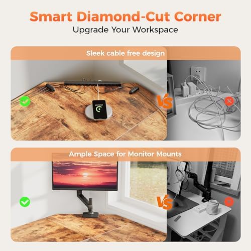 Mericonia 67 inch L Shaped Desk with CPU Stand, Large Corner Gaming Desk - Image 6
