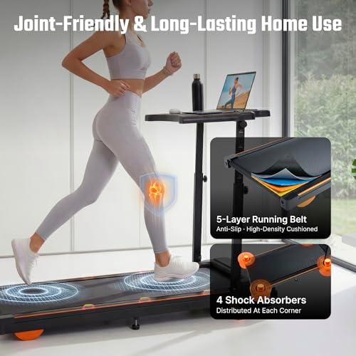 Walking Pad, Treadmill for Home Small, Foldable 3.5HP Under Desk Treadmill with Handle Bar, Compact 15% Incline Running Machine for 350 Lbs Capacity(L) - Image 7