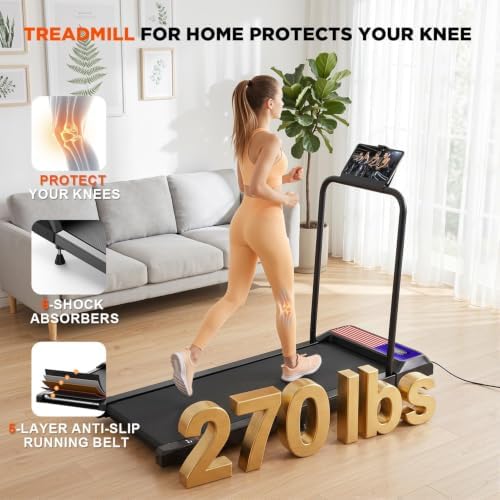 Under Desk Treadmill with Incline, Portable Walking Pad with Handlebar - Image 7