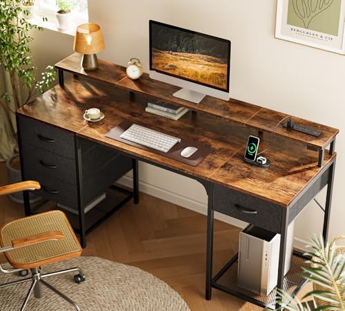 Huuger 63 inch Computer Desk with Power Outlets & 4 Drawers - Image 7