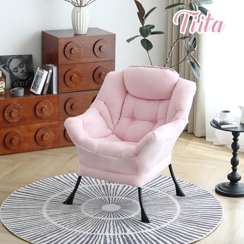 Tiita Lazy Chair for Adults, Comfy Reading Accent Chair, Pink Single - Image 6