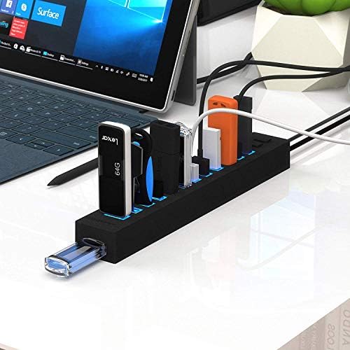 SABRENT 13-Port USB 2.0 Data Hub, Powered, 2 Switches (HB-U14P) - Image 7