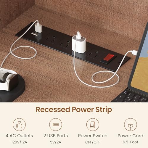 SEDETA 61" L Shaped Office Desk with Drawers and Storage, Light Brown - Image 6