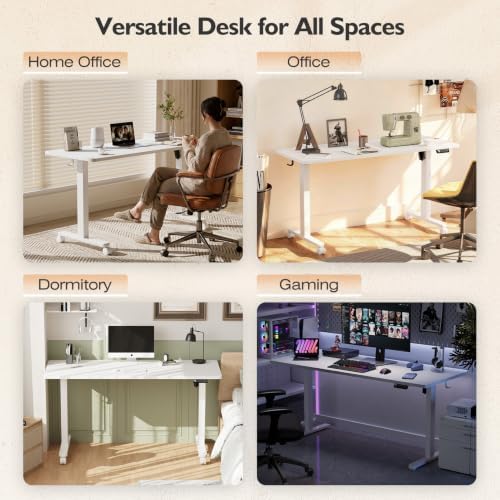 Monomi 55‘’x24 Electric Standing Desk Height Adjustable Sit Stand Up,White - Image 6