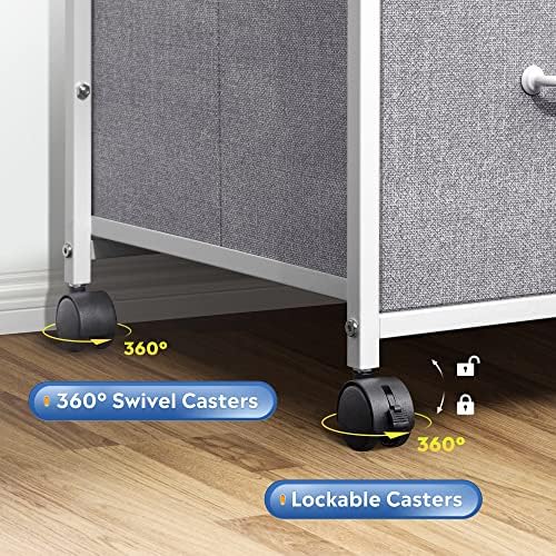 DEVAISE 3 Drawer Mobile File Cabinet, Fabric Lateral Filing Cabinet - Image 6