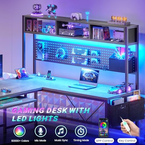 SEDETA L Shaped Office Desk with Hutch, Reversible 94.5" Computer Desk - Image 7