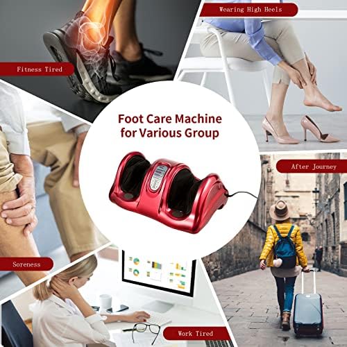 GIANTEX Shiatsu Foot Massager Machine for Feet, Leg Calf Ankle, Nerve Pain Therapy Spa Gift Deep Kneading Rolling Massage, Electric Shiatsu Foot Massager w/Remote, 4 Modes, Red - Image 7