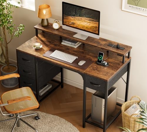 Huuger 47 inch Computer Desk with Power Outlets & 4 Drawers - Image 7
