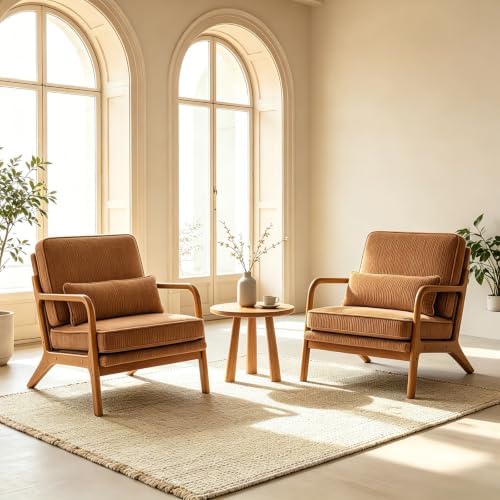Karl home Mid-Century Modern Accent Reading Chair, Brown - Image 6