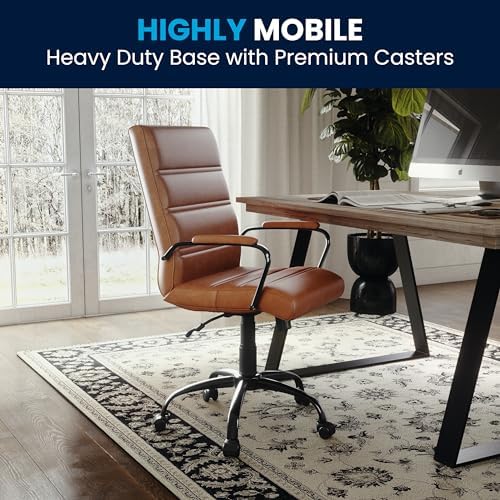 Flash Furniture Mid-Back LeatherSoft Executive Office Chair, Brown/Black - Image 6