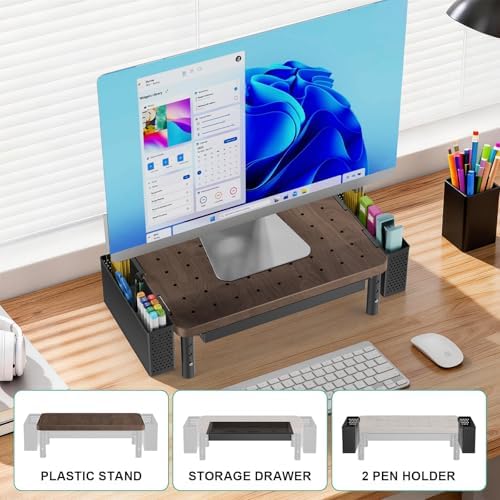 WALI Computer Monitor Stand with Storage and Pen Holder - Image 7
