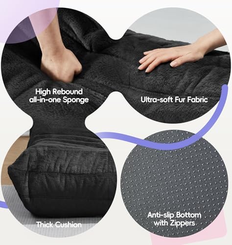 Hobestluk Medium Bean Bag Chairs Lounge Floor Chair BeanBag Couch Togo Sofa - Image 6